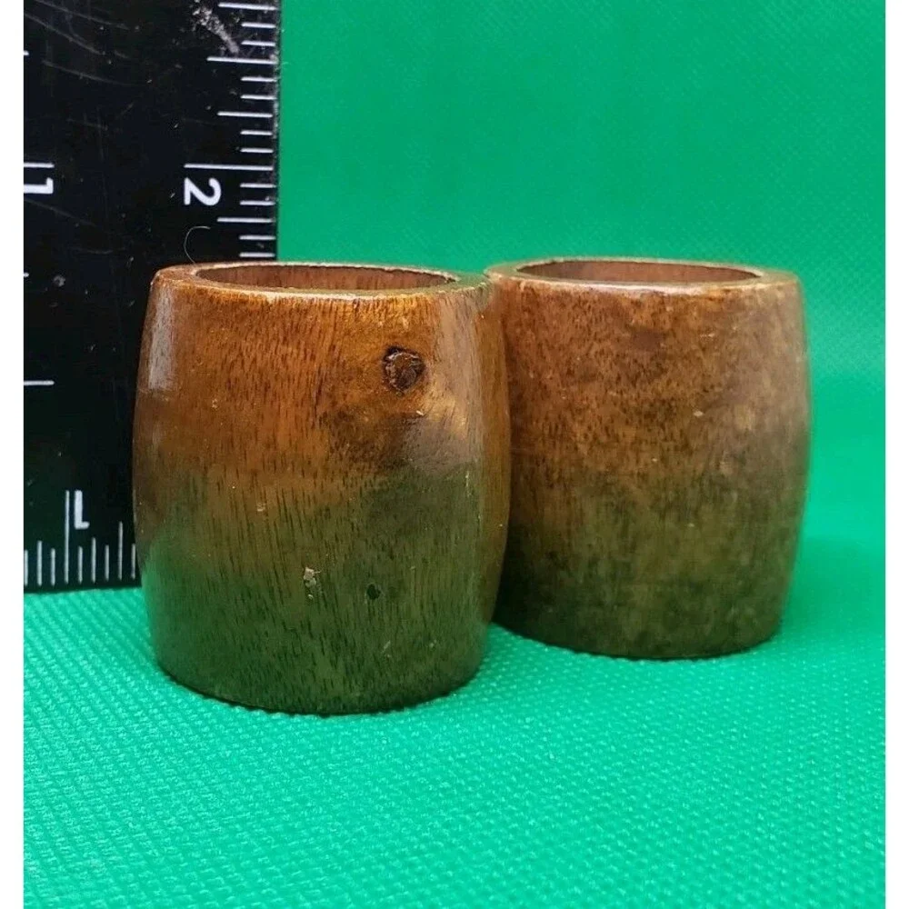Rare Vintage Antique Napkin Holders Brass And Wood Rose And Flower Pattern......